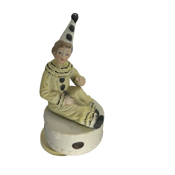 Charming Wind-Up Clown/Jester Ceramic Figurine - Very Good Condition - Picture 1 of 6